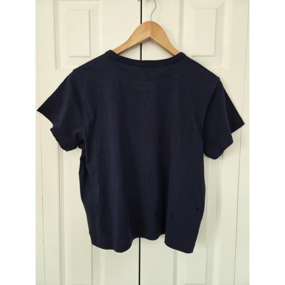 J. Crew Short Sleeve Pajama Top Tissue Crepe Cotton Womens M Navy Blue NWT CN219 - Picture 3 of 6